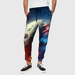 Брюки на резинке мужские Разрыв космического тела - нейроарт, цвет: 3D-принт — фото 2