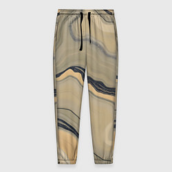 Брюки на резинке мужские Песочный мрамор, цвет: 3D-принт