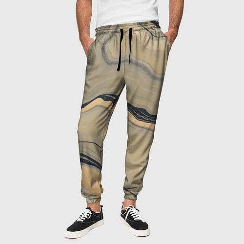 Мужские брюки Песочный мрамор / 3D-принт – фото 3