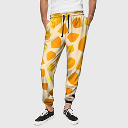 Брюки на резинке мужские Золотистые пятна жирафа, цвет: 3D-принт — фото 2