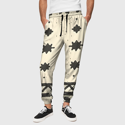 Мужские брюки Африканские примитивные узоры / 3D-принт – фото 3