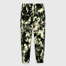 Брюки на резинке мужские Пятнистый чёрно-бежевый, цвет: 3D-принт