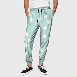 Брюки на резинке мужские Снежная морская пена, цвет: 3D-принт — фото 2