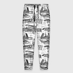 Брюки на резинке мужские Питер и корюшка, цвет: 3D-принт