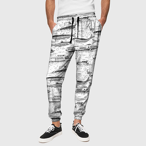 Мужские брюки Корюшка и водный транспорт / 3D-принт – фото 3