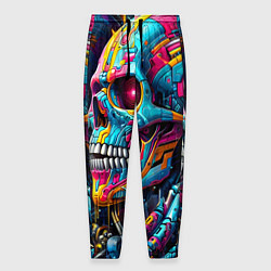 Брюки на резинке мужские Cyber skull - pattern, цвет: 3D-принт