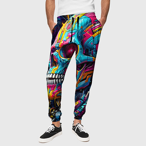 Мужские брюки Cyber skull - pattern / 3D-принт – фото 3