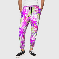 Брюки на резинке мужские Palm tree pink, цвет: 3D-принт — фото 2