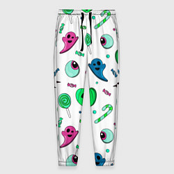 Брюки на резинке мужские Halloween light green pumpkin - паттерн, цвет: 3D-принт