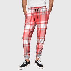 Брюки на резинке мужские Checked red white, цвет: 3D-принт — фото 2