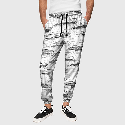 Мужские брюки Корабли на Неве / 3D-принт – фото 3