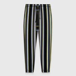 Брюки на резинке мужские Neon yellow blue white, цвет: 3D-принт