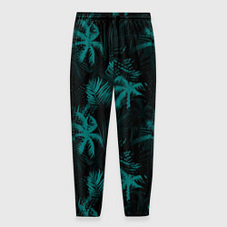 Брюки на резинке мужские Palm light blue dark, цвет: 3D-принт