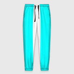 Брюки на резинке мужские Color white light blue line, цвет: 3D-принт