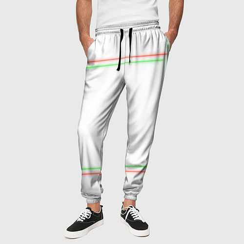 Мужские брюки Neon light green red / 3D-принт – фото 3