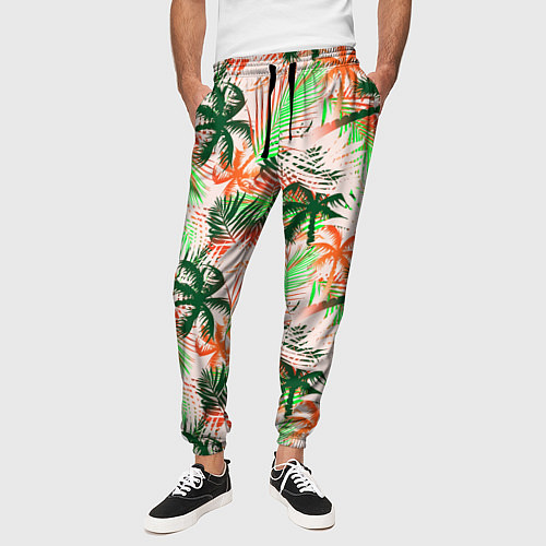 Мужские брюки Palm green pink / 3D-принт – фото 3