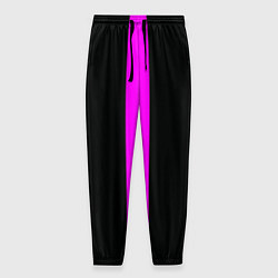 Брюки на резинке мужские Color black pink lines, цвет: 3D-принт