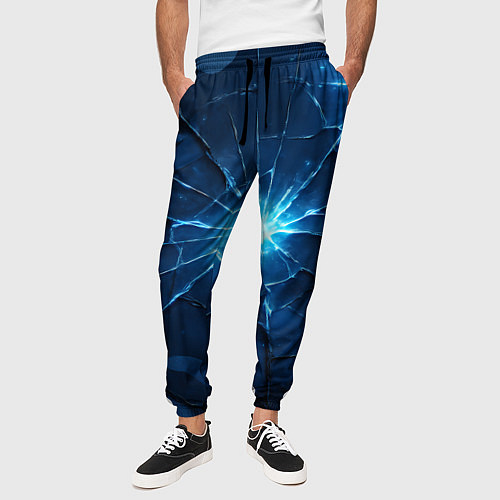 Мужские брюки Синий камуфляж со вспышками / 3D-принт – фото 3