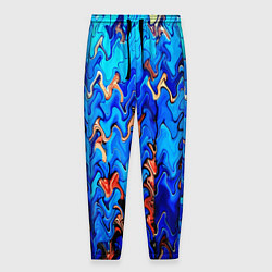 Мужские брюки Сине-голубой стекающая абстракция