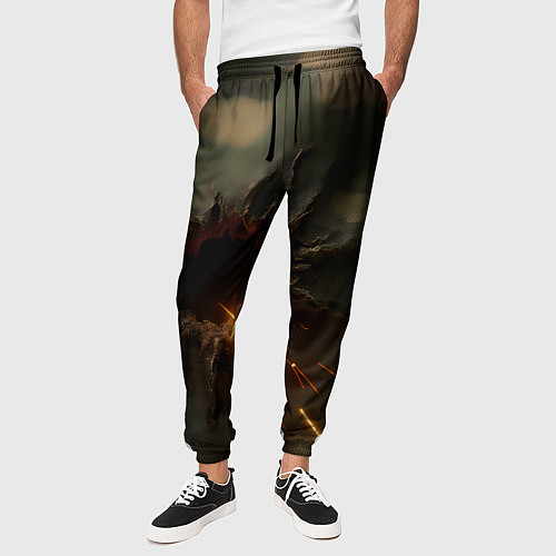 Мужские брюки Следы от пуль на камуфляже / 3D-принт – фото 3