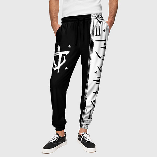 Мужские брюки Doom символы марса / 3D-принт – фото 3