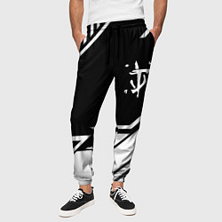 Брюки на резинке мужские Doom geometry black, цвет: 3D-принт — фото 2