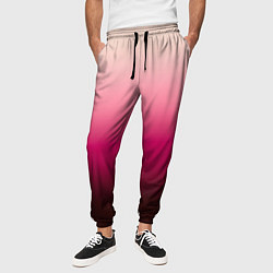 Брюки на резинке мужские Градиент transcendent pink омбре, цвет: 3D-принт — фото 2