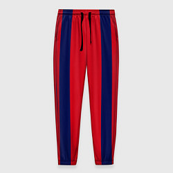 Брюки на резинке мужские Color black red stripes, цвет: 3D-принт
