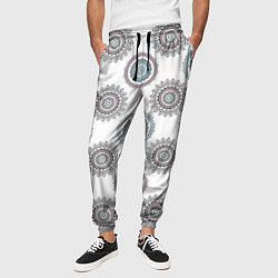 Брюки на резинке мужские Круглый разноцветный узор мандала, цвет: 3D-принт — фото 2