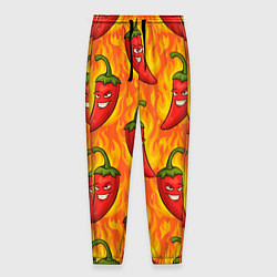 Брюки на резинке мужские Огненный перец паттерн, цвет: 3D-принт