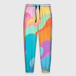 Брюки на резинке мужские Разноцветные красивые облака, цвет: 3D-принт