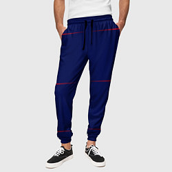 Брюки на резинке мужские Color blue red stripes, цвет: 3D-принт — фото 2