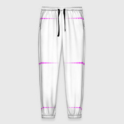 Брюки на резинке мужские Color white blue pink stripes, цвет: 3D-принт