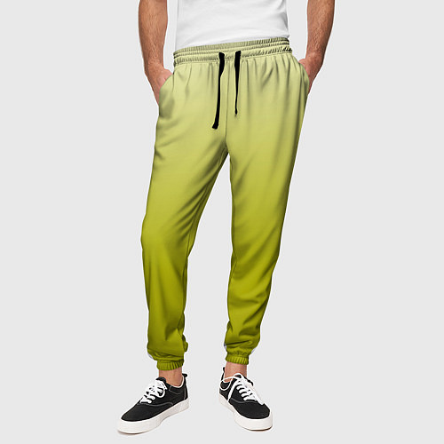 Мужские брюки Градиент лаймовый / 3D-принт – фото 3