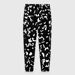 Брюки на резинке мужские Черный камуфляж, цвет: 3D-принт