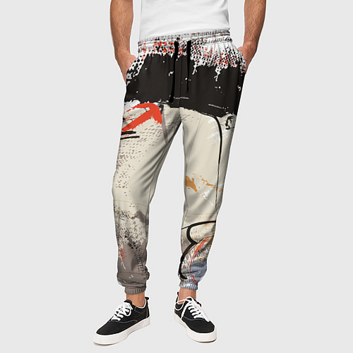 Мужские брюки Современное искусство - размалёваная красками стен / 3D-принт – фото 3