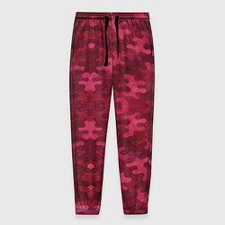 Брюки на резинке мужские Малиновый комуфляж, цвет: 3D-принт