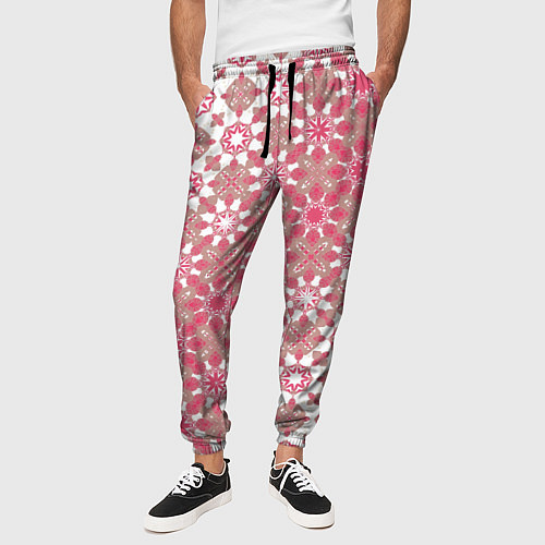 Мужские брюки Звездная россыпь-розовый / 3D-принт – фото 3