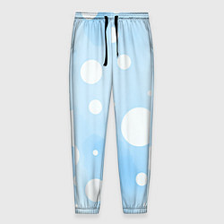 Брюки на резинке мужские Белые круги на голубом фоне, AI, цвет: 3D-принт
