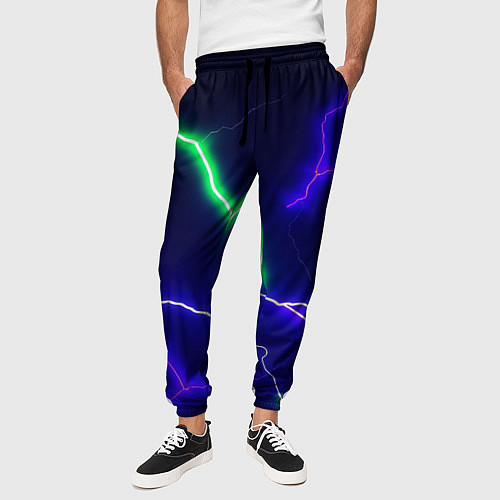 Мужские брюки Multicolored lightning / 3D-принт – фото 3
