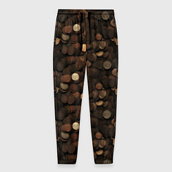 Брюки на резинке мужские Монеты - паттерн, цвет: 3D-принт