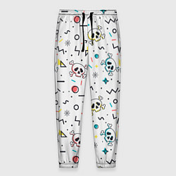 Брюки на резинке мужские Паттерн с черепами и геометрическими фигурами на Х, цвет: 3D-принт