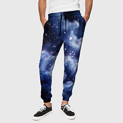 Брюки на резинке мужские Волшебная дымка тёмно-синий с искрами, цвет: 3D-принт — фото 2