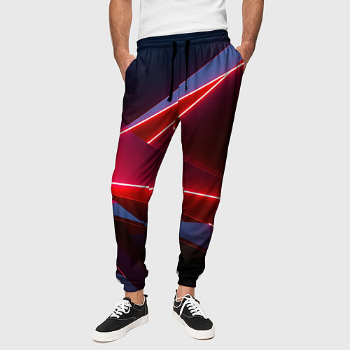Мужские брюки Neon laser red / 3D-принт – фото 3