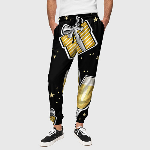 Мужские брюки Новогодний вайб / 3D-принт – фото 3