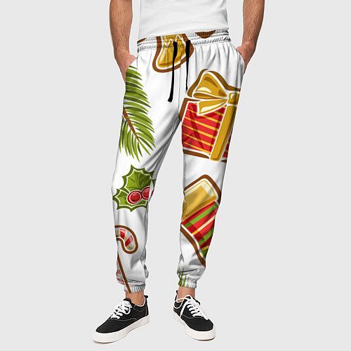 Мужские брюки Рождественский вайб / 3D-принт – фото 3