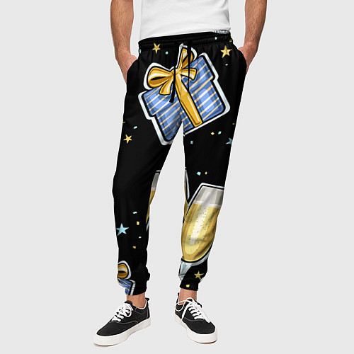 Мужские брюки Новогодний вайб / 3D-принт – фото 3