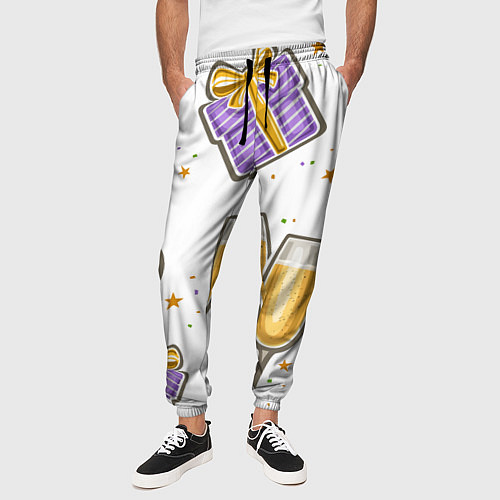 Мужские брюки Новогодний вайб / 3D-принт – фото 3