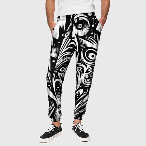 Мужские брюки Lightnings and faces - ai art fantasy / 3D-принт – фото 3