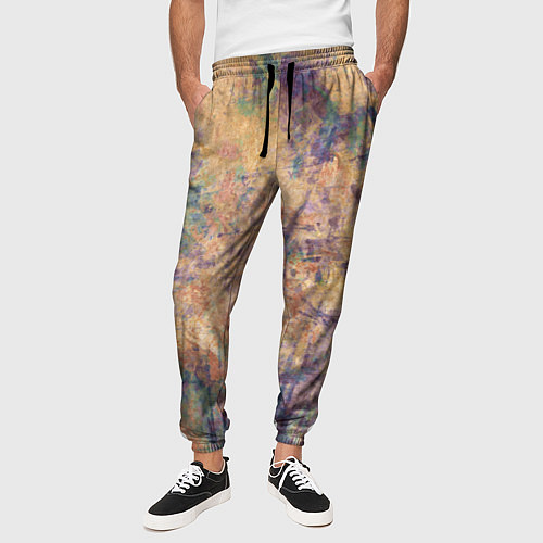 Мужские брюки Абстракция - pink marble with blue flecks / 3D-принт – фото 3